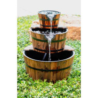 August Grove Boutant 3-Tier Rustic Outdoor Fountain 24" W