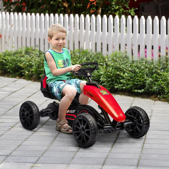 PEDAL GO KART FOR KIDS, PEDAL CAR WITH SWING AXLE, ADJUSTABLE BUCKET, HANDBRAKE in Toys & Games - Image 3