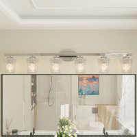 Willa Arlo™ Interiors Saratoga 6 - Light Bathroom Steel Dimmable Vanity Light UL Certified