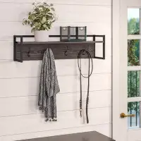 RiverRidge Home Afton 4-Hook Metal Frame Wall Shelf
