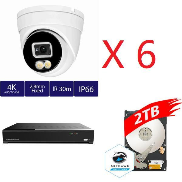Monthly promotion! Aibase 8CH 4K AI HD Smart Illumination Kit: XVR-3108-AI+2TB HDD+6pcs IX3138-LED in Security Systems