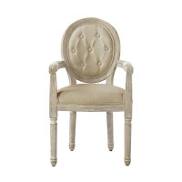Rustic Manor Rustic Manor Cylas Linen Dining Chair, Cream White