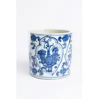 Red Barrel Studio Phillipston Oriental Blue And White Porcelain Planter 8"X8"X8"