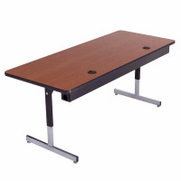 AmTab Manufacturing Corporation Height Adjustable Training Table with Cable Management