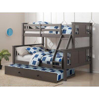 Harriet Bee Twin Over Full Princeton Bunk Bed With Twin Trundle In Slate Grey
