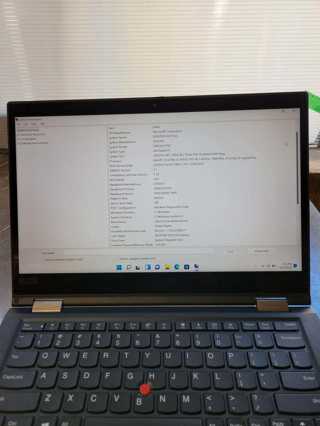 Lenovo ThinkPad X390 Laptop 13.3in HD Display 8GB RAM i5-8365u 1.60GHz 2512GB SSD Windows 11 Pro in Laptops in Mississauga / Peel Region - Image 4