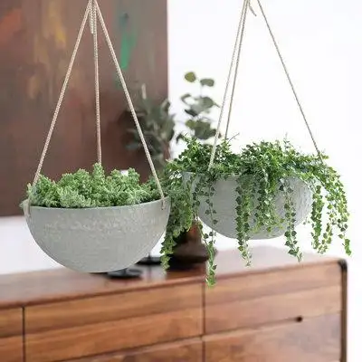 Latitude Run® Hanging Planters For Indoor Plants, Outdoor Garden Planter Pots, Set Of 2