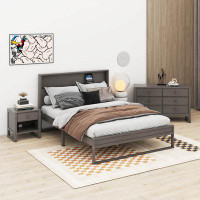 Red Barrel Studio Dorota Queen Size Platform Bed with Nightstand and Dresser