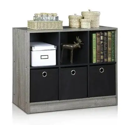 Symple Stuff 23.7" H x 31.6" W Cube Bookcase with Bins