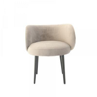 Lux Comfort 30x 23.5 x 23_24" Grey Velvet And Black Solid Colour Arm Chair