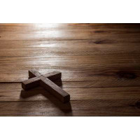 Ebern Designs Dagrund Cross over Wood Table by Carlosandresantos - Wrapped Canvas Photograph