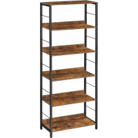 17 Stories 17 Storeys 6-Tier Bookshelf, Bookcase For Office, 11.8 X 23.6 X 70.1 Inches, Shelving Unit, With Back Panels,