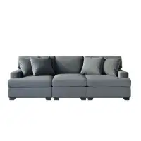Latitude Run® 3 Seat Sofa with Removable Back and Seat Cushions and 4 Comfortable Pillows
