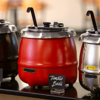 11 Qt. Round Red Countertop Food / Soup Kettle Warmer - 120V, *RESTAURANT EQUIPMENT PARTS SMALLWARES HOODS & MORE*