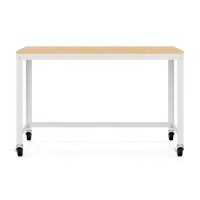 Latitude Run® Souderton Ready-to-assemble 48-inch Wide Mobile Metal Desk with Laminate Top
