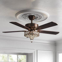 House of Hampton 52" Menzies 5 - Blade Ceiling Fan with Remote Control and Light Kit Included