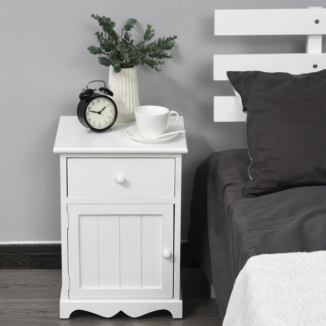 Night Stand 13.75''x11.75''x19.25'' White in Beds & Mattresses