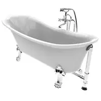 Diane 59 & 69 - Classical Pure Acrylic Fiberglass Clawfoot BathTub ( Optional Floor mounted Faucet Available)