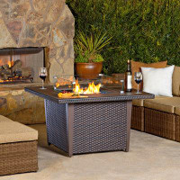Latitude Run® Rouzer 10" H x 44" W Propane Outdoor Fire Pit Table with Lid