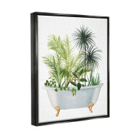 Bay Isle Home™ Mixed Plant Leaves Antique Bathroom Tub by Grace Popp - Floater Frame Graphic Art on Canvas