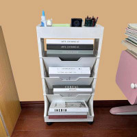 Isabelle & Max™ 5 Tier Rolling Movable Corner Bookshelf Organizer With Wheels, Storage Book Shelves, Book Rack, White Bo