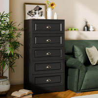 Rubbermaid 5 Drawer Vertical Dresser, Tall White Dresser, Trapezoidal Design With Handle-Drawer Chest For Ample Storage,
