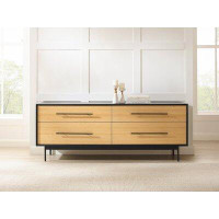 AllModern Macklin 4 Drawer 73.5'' W Solid Wood Double Dresser