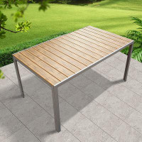 Wildon Home® Outdoor Plastic Wood Preservative Wood Outdoor Leisure Tables Balcony Courtyard Garden Milk Tea Shop Table