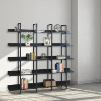 17 Stories Minimalism Open Steel Frame Bookcase For Living Room And Office With Adjustable Foot Pad, Anti-Falling Device