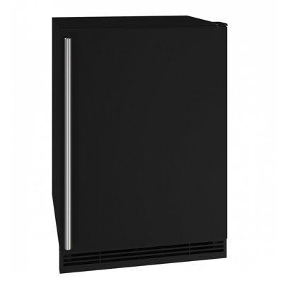 U-Line Solid Refrigerator 24 In Reversible Hinge Black Solid 115V Brightshield in Refrigerators
