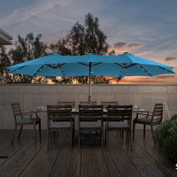 clihome 15Ft Patio Maket Umbrella With Base And Led