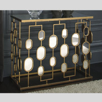 Golden Glass Console Table