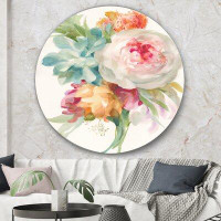 Made in Canada - East Urban Home 'Multicolor French Bouquet II' - Painting Print on Metal Circle
