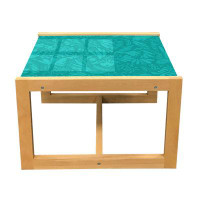 East Urban Home East Urban Home Abstract Coffee Table, Natural Theme Bluish Botanical Motifs Along Different Leaves Patt