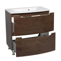 Hokku Designs Modern Wall-Mount Bathroom Vanity With Washbasin | Non-Toxic Fire-Resistant MDF-23+12R-Omega Collection R-