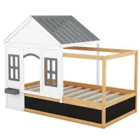 Ivy Bronx Twin Size House Shaped Canopy Bed
