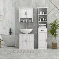 Bathroom Cabinet 15.7" W x 11.8" D x 64.6" H White