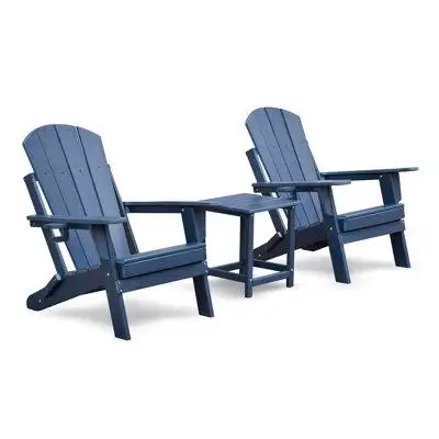 Rosecliff Heights Folding Outdoor Chair Set Of 2 And Table Set, All-Weather Folding Fire Pit Chair, Ergonomic Design Pat