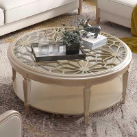 POWER HUT 18.9'' tall Glass Drum End Table