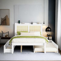 Bay Isle Home™ Upholstered Platform Bed With Headboard And Twin Size Trundle