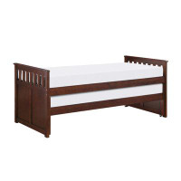 Wildon Home® Katya Dark-Cherry Pine Veneer, Wood And Engineered Wood Twin/twin Bed