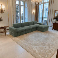 Latitude Run® ALT - Green Corduroy 5Pc Stylish Living Room Sectionals