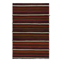 Rug & Kilim Vintage Afghan Tribal Kilim Rug With Colourful Stripes, From Rug & Kilim