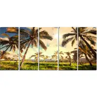 Design Art 'Beautiful Palm Plantation in Hawaii' 5 Piece Photographic Print on Wrapped Canvas Set