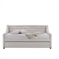 Winston Porter Tufted Fabric Daybed With Trundle