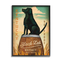 Trinx Black Lab Whiskey Vintage Brewing Sign by Ryan Fowler - Floater Frame Graphic Art on Wood