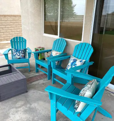 Turquoise  Outdoor Adirondack Lounge Chair Patio Furniture