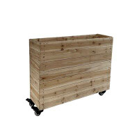 Porpora Cafe Rolling Pine Wood Planter Box