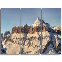 Design Art Overcast Sky over Italian Alps - 3 Piece Graphic Art on Wrapped Canvas Set