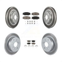 Front Rear Coated Disc Brake Rotors And Ceramic Pads Kit For 2010 Toyota Matrix XRS KGC-101036